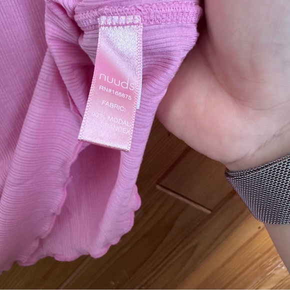 Nuuds Pink Mini Rib Tee Size Medium - Picture 5 of 6